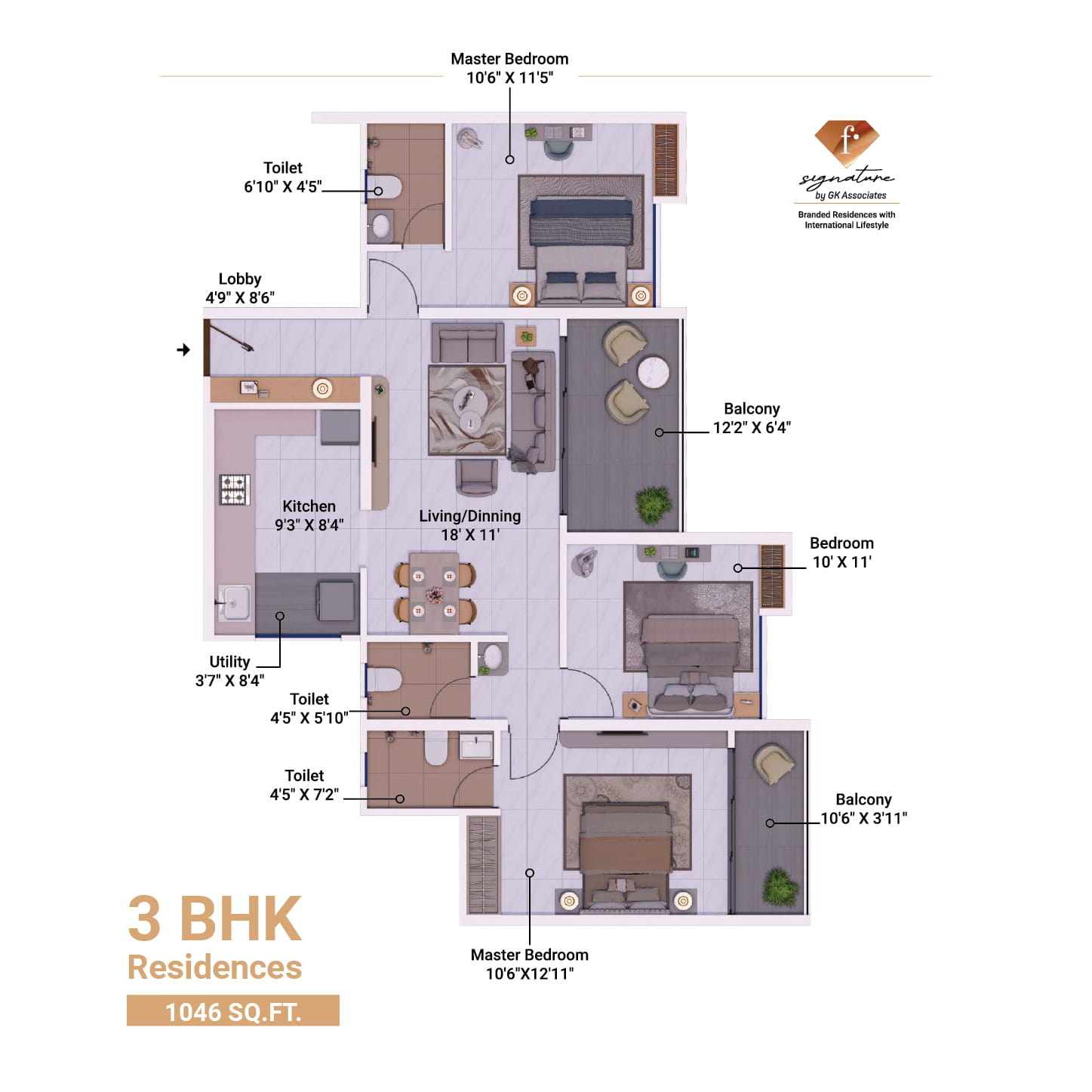 4 BHK Floor Plan