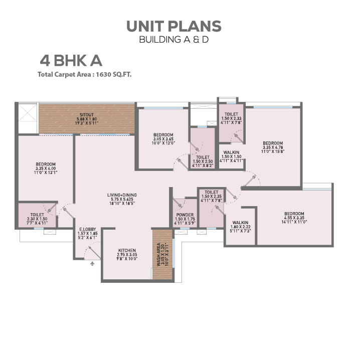 4 BHK Floor Plan
